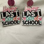 Pink Glitter 'Last Day of School' Earrings Photo 2