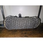 Brighton  Black Embossed Leather And‎ Woven Straw Purse Multi-Pocket Photo 9