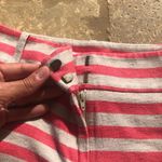 Loft Pink and Beige Striped Linen Canvas Shorts Photo 2