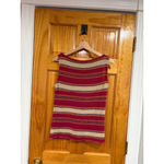 Ralph Lauren Lauren  Linen Cotton Knit Sweater Tank Top Striped Boho Chic Size Photo 3