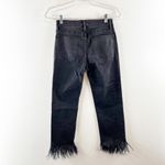 frame denim Le High Straight Feather Hem Cropped Jeans Ludlow Black 26 / 2 Photo 9