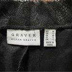 Susan Graver black spandex faux suede animal print leggings, medium Photo 7