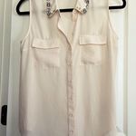 Forever 21 Cream Jeweled Collar Button Up Shirt Photo 0