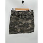 Blue Spice Skirt Women 7 Green Camo Print Belted Mini Cotton Blend Y2K 90s Photo 6