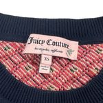 Juicy Couture Geo Knit Dress Front Slits Short Sleeve Mini Navy Pink Size XS Photo 11