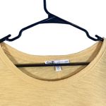 Seven 7 Yellow Short Sleeve Cotton Crew Neck Casual T-Shirt Women Sz L Photo 3