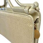 Stuart Weitzman Vintage  Shimmering Leather Woven Straw Evening Bag Satchel Photo 9