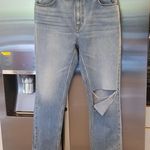 RE/DONE ππ 70's Straight Leg Jeans ~ Daring Indigo With Rip High Waist 31 NWOT Photo 10