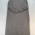 Nomad Anthropologie Morgan Carper Sweater Dress Fringe Knit Tunic Gray M Photo 0