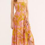 Free People  Floral Tropical Smocked Maxi Dress Sleeveless Womens Size XS Photo 0