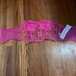 Pink sheer tube top with roses. Size M Photo 1