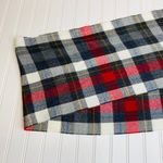 Gray Red Blue White Gold Plaid Wool ? Acrylic Scarf Fringe Photo 3
