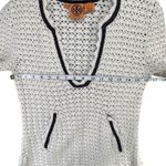 Tory Burch  Crochet Sweater Women M Ivory Open Knit Boho Cottagecore Cozy Classic Photo 6