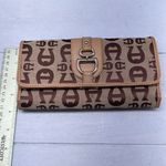 Etienne Aigner  Wallet‎ Brown Checkbook Tri Fold Wallet Royal Signature Y2k Photo 3