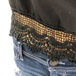 Persaya (L) American Y2K Black Lace Embroidered Blouse Sleeveless Scoop Neck USA Size L Photo 4