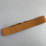 Anthropologie Elastic Belt Womens Size Medium Brown Brass Rhinestone Frog Scarab Photo 4