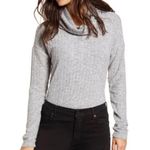BP  Gray Ribbed Cowl Neck Sweater Size Large Photo 0