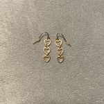 Dangly Gold Heart Earrings Photo 1