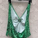 SheIn 0X green tie dye cropped halter top Photo 1