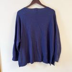 Andree by Unit  Navy Blue Knit Round Neck Long Sleeve Pullover Size Small Photo 7