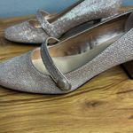 Isaac Mizrahi Live Heel Mary Jane Size 8 Block Heels Rose Gold Glitter Shoes NEW Photo 5