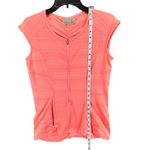 Athleta Pacifica Tank Top Womens M Coral Half Zip Ruched Stretch Beach UPF50+ Photo 5