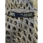 ZARA Metallic Gray Crochet Mesh V Neck Spaghetti Strap Cropped Tank Top S Grey Photo 8