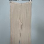 ZARA cream colored gauze crinkle straight leg pants size medium Photo 8