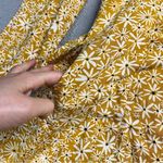 Uniqlo Printed V-Neck Long-Sleeve Mini Dress in Yellow & White Size XSmall EUC Photo 1