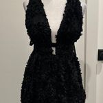 Day + Moon black textured bubble hem mini dress Sz M Size M Photo 0