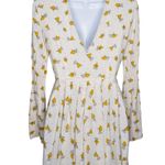 Free People Womens Cream Yellow Long Sleeve Floral Shift Tegan Mini Dress Size 0 Photo 3
