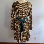 Unique Vintage Blue/Green & Gold Deco Motif Print Flare Dress- Size 3X (20)- NWT Photo 6