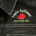 Apple Bottoms Juniors Jean Jacket Black Rinsed Distressed Stretch Crop Denim 7/8 Photo 1