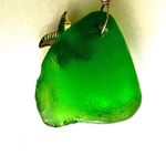 Sterling silver green sea glass starfish pendant necklace Photo 5