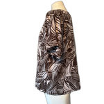 Chico's  Brown and Off-white Leaf Print Blouse Top 3 16 XL Photo 3