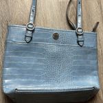 Anne Klein Blue Crocodile-Embossed Tote Bag Photo 2