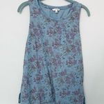 Lucky Brand  Pastel Blue Purple Lavender Floral Tank Top Size M Photo 6