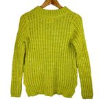 Anthropologie Field Flower Chunky Knit Wool Blend Sweater Sz Medium Yellow Green Photo 2