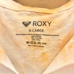 Roxy Tie Dye Embroidered Notch Cinch Crop Tank Top Orange White XL Photo 3