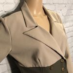 Vintage Victoria Ashley Double Breasted Blazer Tan Olive Green Medium? Photo 4