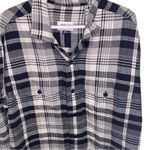 American Eagle NWOT  Black White Plaid Button Down Shacket Medium Western Cowboy Photo 1