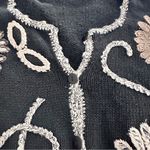 Sigrid Olsen Vintage  Black Cardigan with Cream Floral Design Photo 3