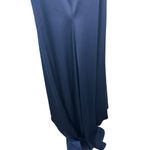 La Femme NWT  Scoop Laced A-Line Satin Embellished Evening Gown Navy Blue 00 Flaw Photo 8