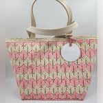 BTB Los Angeles Bria Straw Tote in Natural Rose, NWT, One Size Pink Photo 1
