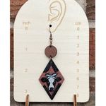 Black and White Dairy Cow Wood Earrings Photo 1
