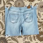 American Eagle AE  Mom Jean Stretch Ripped High Rise Denim 8S 8 Short Photo 2