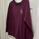 Old Navy crew neck graphic sweatshirt plum color peace sign size large Photo 2