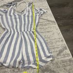 American Eagle  Outfitters Blue and White Striped Cold Shoulder Romper Photo 8