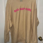 NWT Big Nap Girl Tan Sweatshirt Size XL Photo 0