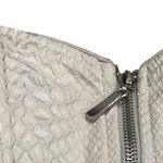 Carmen Gray Snake Print Zip Crop Top Small White Photo 2